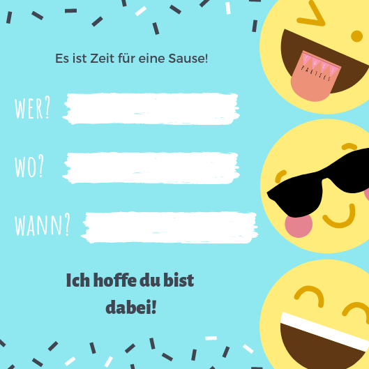 Einladungskarte Emoji Kindergeburtstag Download